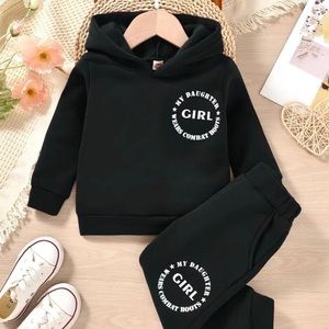 Girls "My Daughter Wears Combat Boots" Sweatsuit, Casual Hoodies